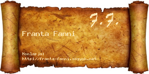 Franta Fanni névjegykártya
